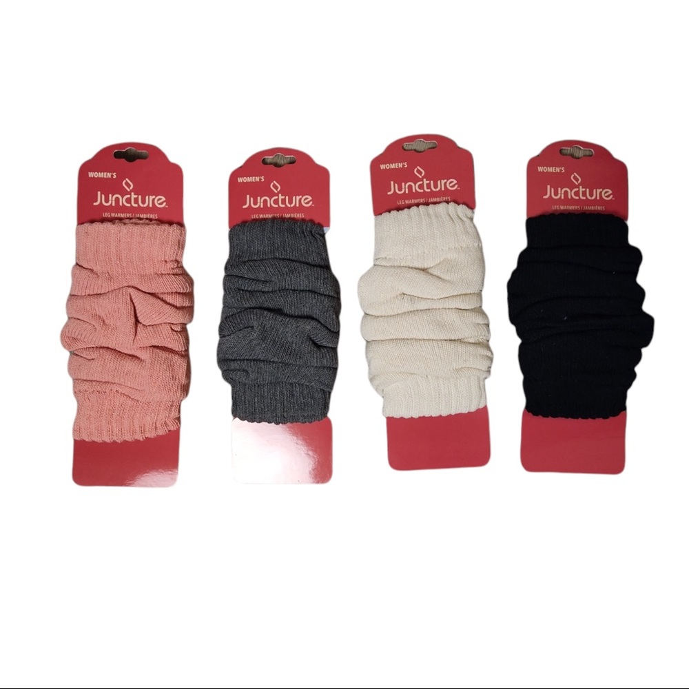 Women’s Juncture leg warmers four in one pack black, pink, gray and ivory